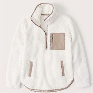 Abercrombie & Fitch Cream Sherpa Jacket| Soft AF| Teddy|